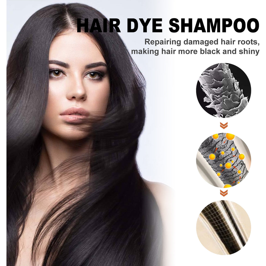 EELHOE Shampoo Tinta Preta 3 em 1