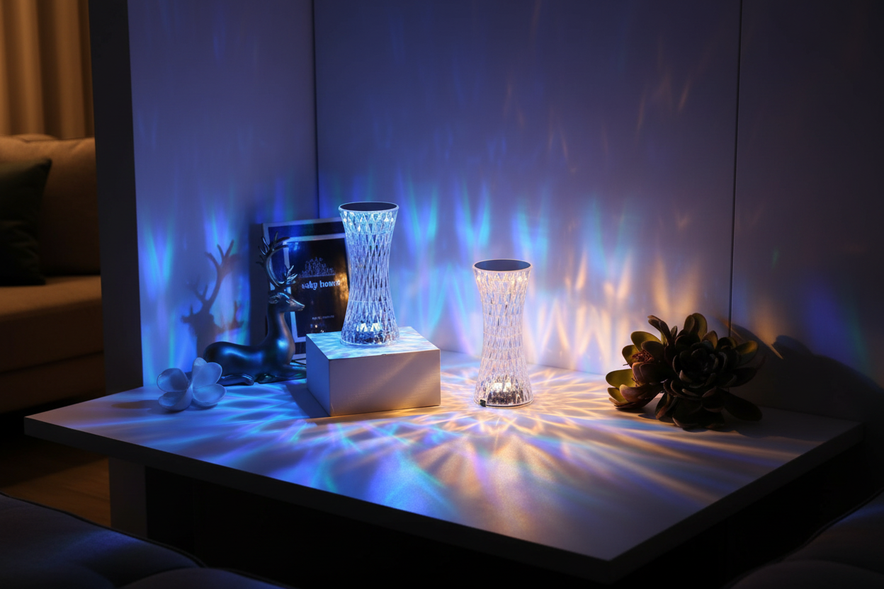Crystal lamp living room lifestyle